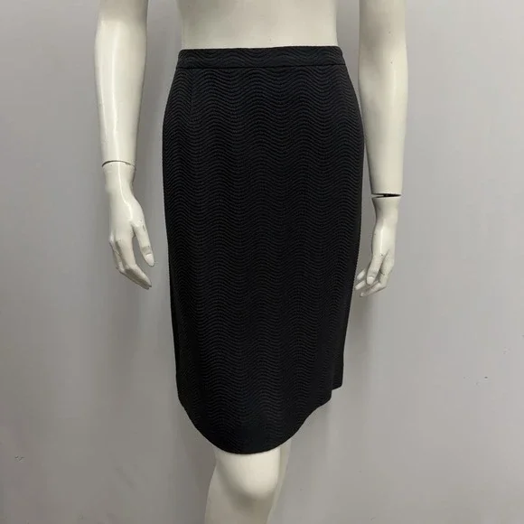 Vintage Emanuel Ungaro Jacket & Skirt Set Black Textured Fabric NWT Size 12 46 - Picture 6 of 11